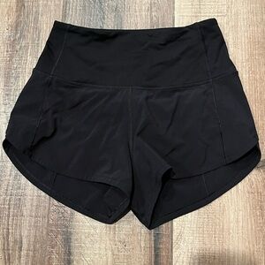 Lululemon Hi Rise Black Speed Up Shorts 2.5” Inseam